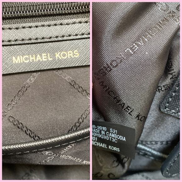 MICHAEL KORS Large Black Gabardine Nylon EVA Shopper Tote Saffiano Leather Trim - Picture 13 of 16